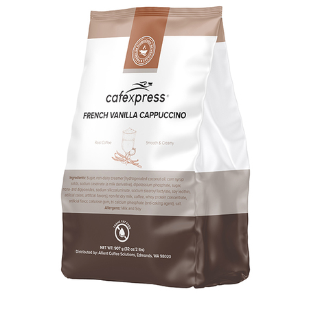 CAFEXPRESS French Vanilla Cappuccino Powder, 2 Lb Bags, PK6 PK 014265